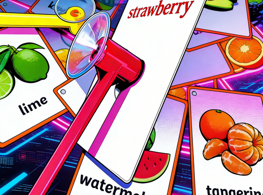 Double‑Sided Suction Knocking Card Game with Suction Hammer Educational Word Learning Classroom Props 4 Colors