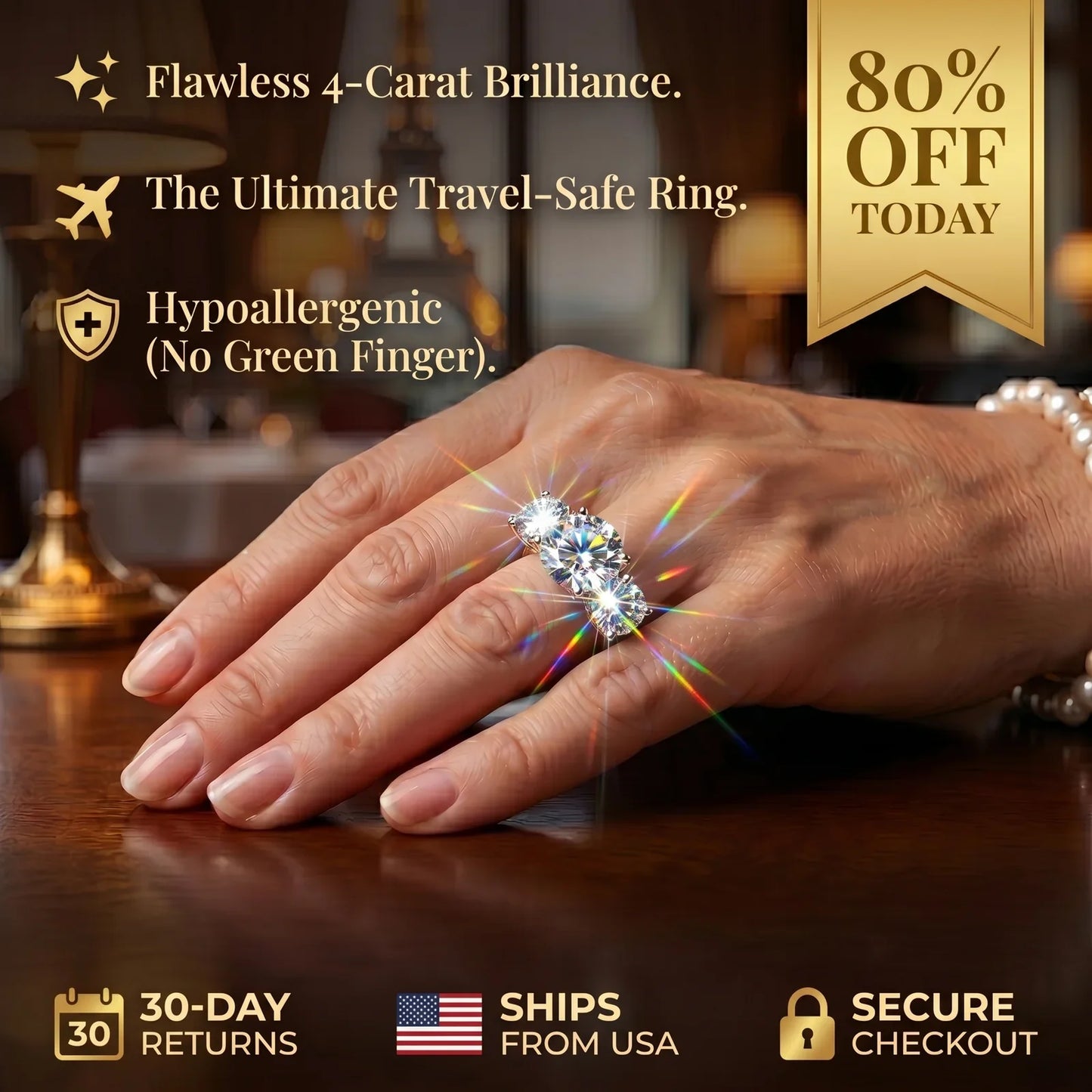 🔥Secret VIP Sale! 🔓 80% OFF The Flawless 4-Carat Trinity Ring - Outshines Diamonds, Zero Guilt