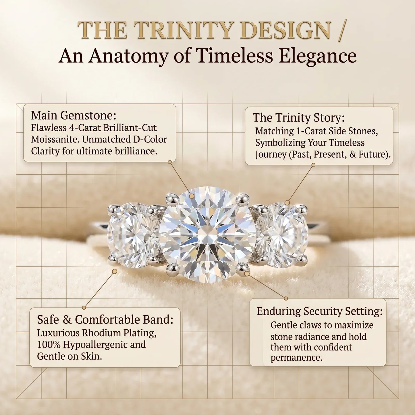 🔥Secret VIP Sale! 🔓 80% OFF The Flawless 4-Carat Trinity Ring - Outshines Diamonds, Zero Guilt