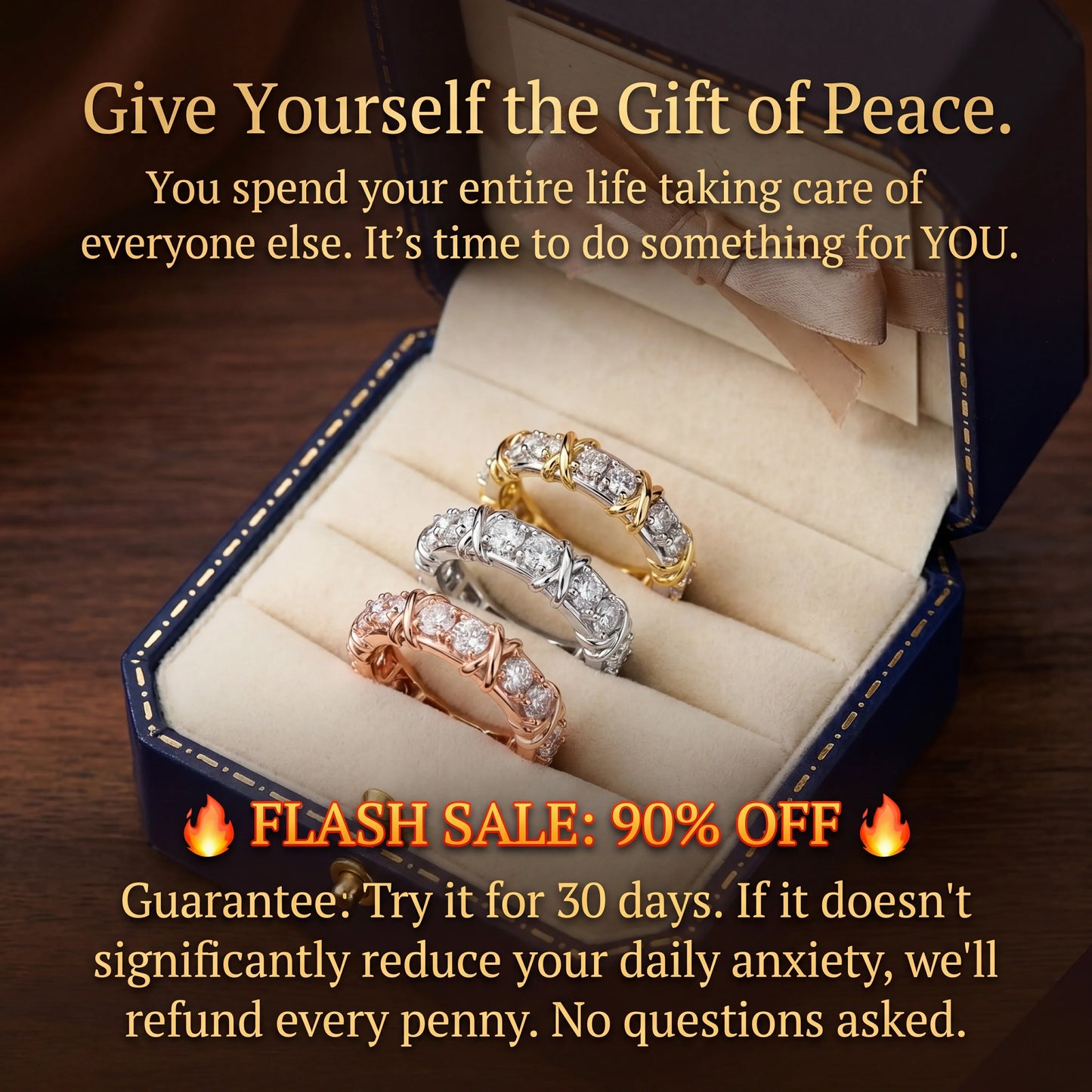 🔥 90% OFF TODAY: The Serenity X-Cross Band | Comfort-Fit Mindfulness Ring