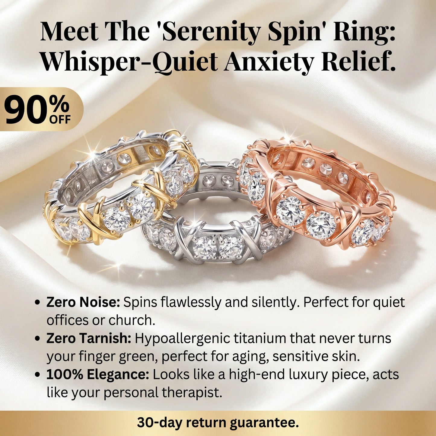 🔥 90% OFF TODAY: The Serenity X-Cross Band | Comfort-Fit Mindfulness Ring