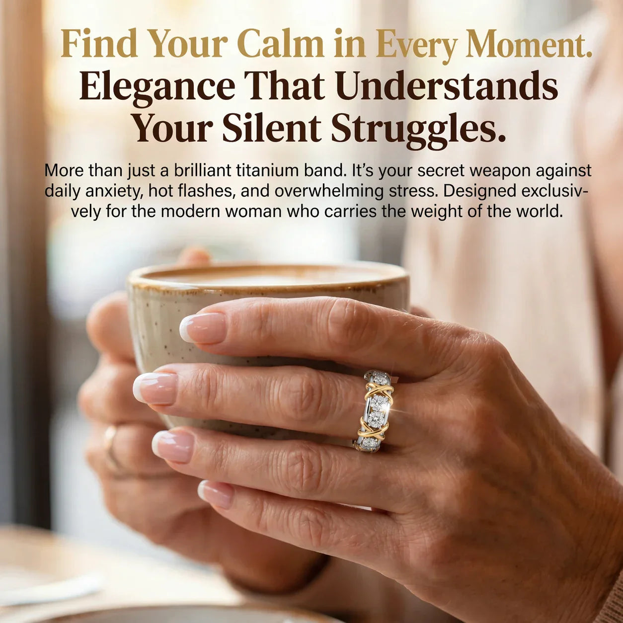 🔥 90% OFF TODAY: The Serenity X-Cross Band | Comfort-Fit Mindfulness Ring