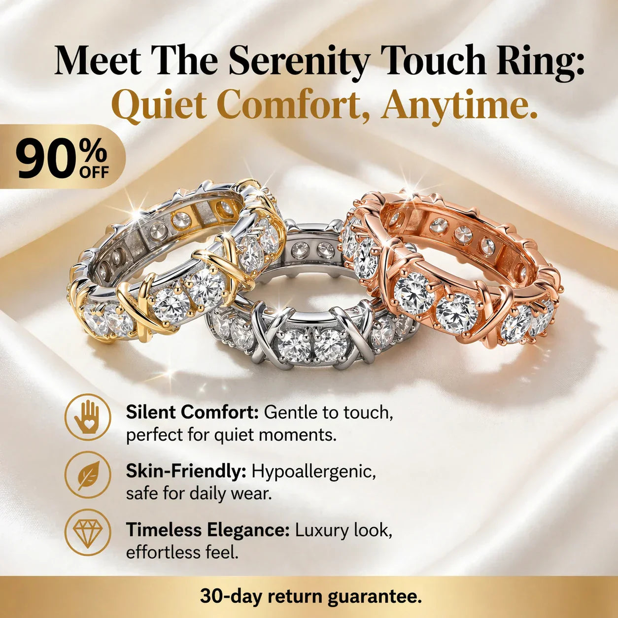 🔥 90% OFF TODAY: The Serenity X-Cross Band | Comfort-Fit Mindfulness Ring