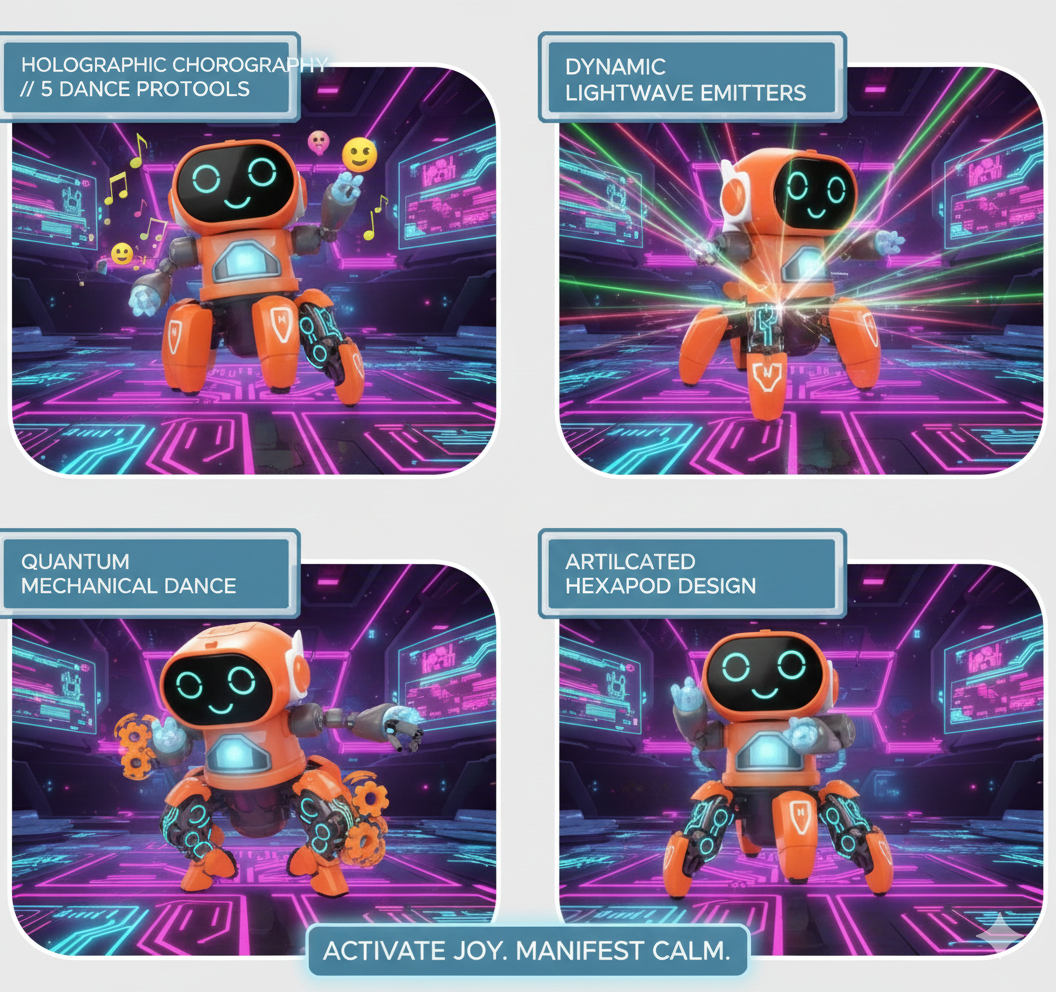 Electric Musical Dancing Robot Toy Glowing LED Educational Pet Baby Learn to Climb Interactive Fun Gift for Kids