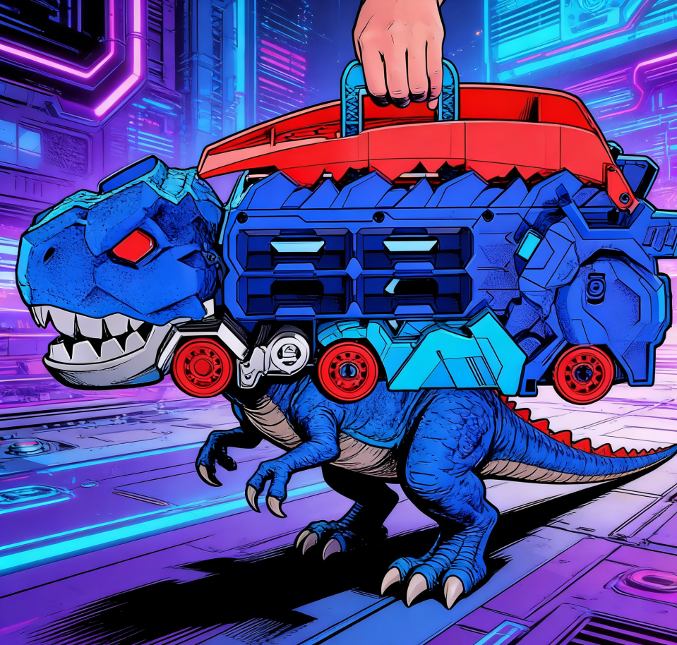 Folding Dinosaur Transporter Racing Track, Competitive Eat & Roll Vehicle Game with Mini Cars, Fun Gift Toy for Kids