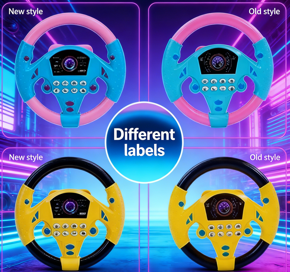 Portable Electric Steering Wheel Toy for Kids, Simulated Driving with Light & Sound, Educational Interactive Toddler Toy