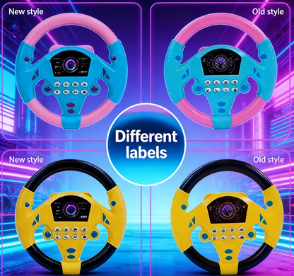 Portable Electric Steering Wheel Toy for Kids, Simulated Driving with Light & Sound, Educational Interactive Toddler Toy
