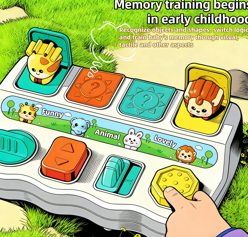 Toddler Early Education Puzzle Toy | Q Pet Machine Box for Cognitive Training & Finger Dexterity | Baby Educational Toy