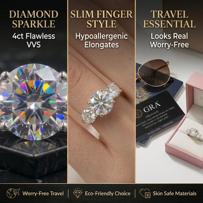 🔥Secret VIP Sale! 🔓 80% OFF The Flawless 4-Carat Trinity Ring - Outshines Diamonds, Zero Guilt